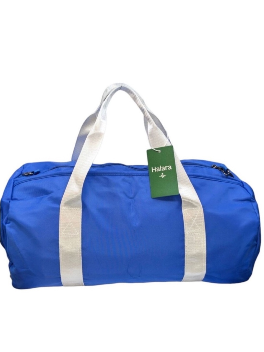 Halara Blue Duffle Gym Bag w/ White Straps - NWT
